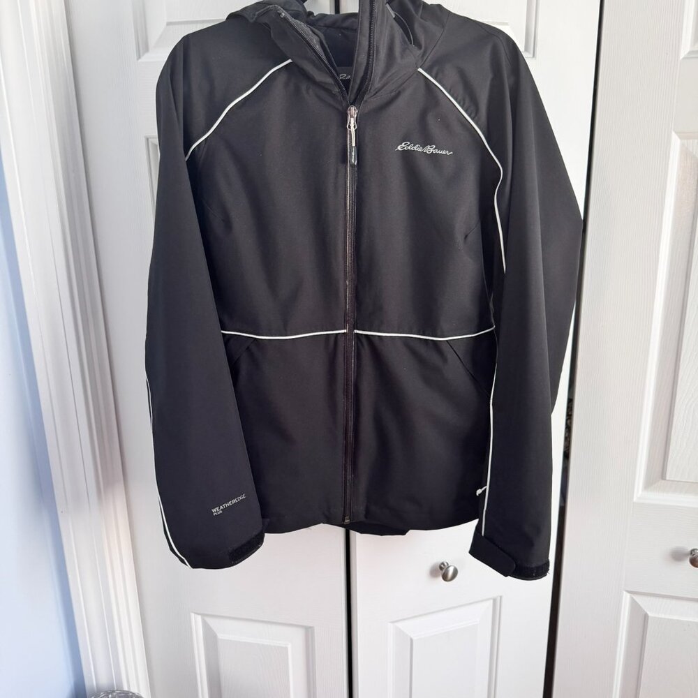 Eddie Bauer Womens Hooded Black Ski Jacket Size M